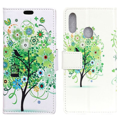 

MOONCASE Millet Red Rice Note 6 Pro Pattern Leather Case - Green Tree
