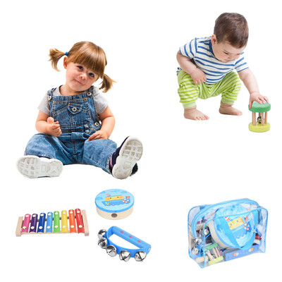 

Siaonvr 12PCS Childrens Percussion Toy Set Preschool Education Tool With Carrying Case