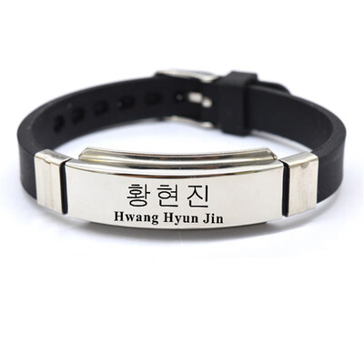 

KPOP Stray Kids Membesr New Letters Printing Adjustable Stainless Steel Silicone Bracelet Unisex Sports Bracelet Hot Gift for Fans