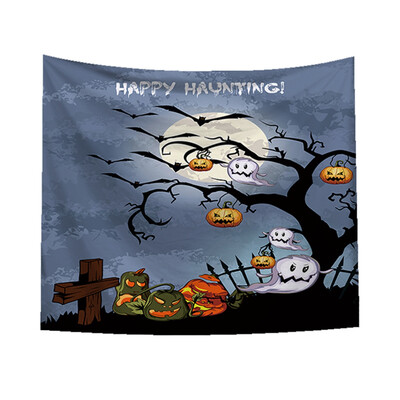 

Toponeto Sugar Skull Tapestry Halloween Trick Treat Horror Ghost Wall Hanging Home Decor