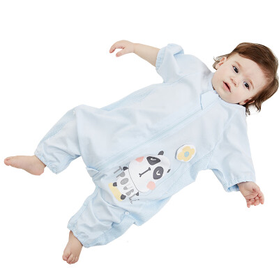 

WELLBER baby sleeping bag seven-point sleeve side breathable mesh split leg anti-kick by the little panda 75cm