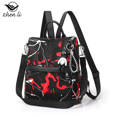 

New graffiti style womens shoulder bag personality fashion popular simple Oxford cloth backpack