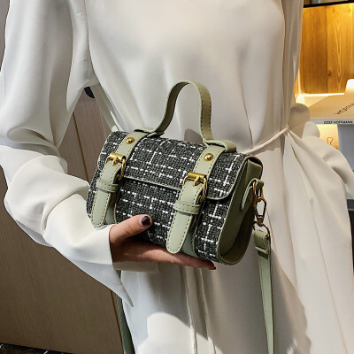 

Handbags 2019 new trend line wild ins slung one shoulder foreign fashion woolen weave small square bag