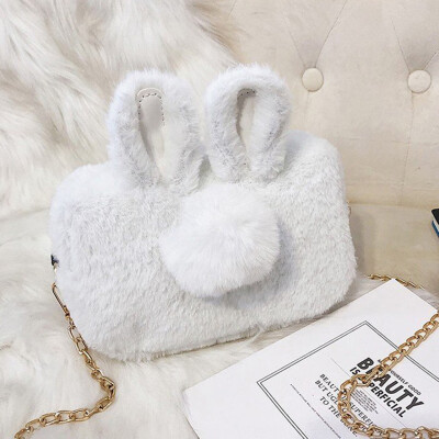 

Tailored Fashion Women Rubbit-Like Plush Crossbody Bag Chain Weird Bag Cute Shoulder Bags