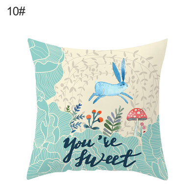 

Happy Easter Rabbit Flower Throw Pillow Case Cushion Cover Sofa Bed Car Decor