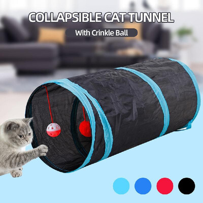 

Collapsible Cat Tunnel Interactive Play Toy with Ringbell Ball for Hiding Hunting&Resting Ideal for Multi-cat&Independent