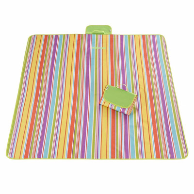 

Foldable Patterned Waterproof Handy Folding Colorful Beach Mat with Strap