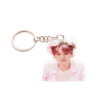 

CAR-TOBBY Kpop BTS Keychain Suga V TATA Acrylic Key Chain Keyring Bag Pendant