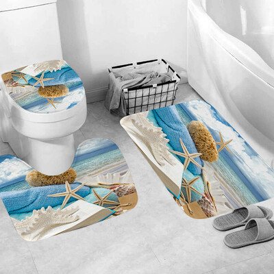 

Gobestart 3pcs Non-Slip Fish Scale Bath Mat Bathroom Kitchen Carpet Doormats Decor