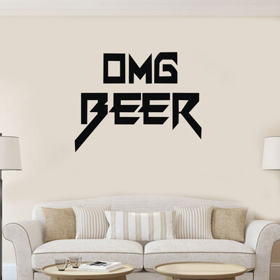 

Gobestart Oh My God Beer Removable Art Vinyl Mural Home Room Decor Wall Stickers