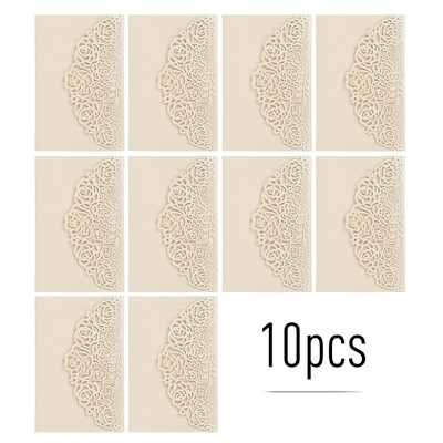 

10pcs Pearl Paper Floral Invitation Cards Invitation Holders with Blank Inner Sheet for Wedding Birthday Party Anniversary