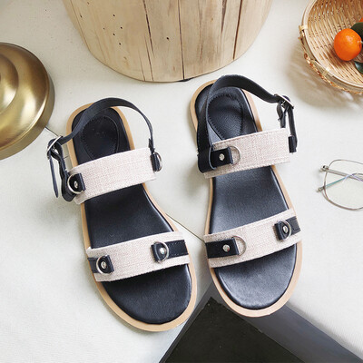 

Sandals Nu Xia Chaohuo Flat Bottom Korean Edition Baitao Fashion Student Fairy Style Leisure ins Tide