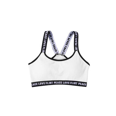 

Knitted Thread Letter Printing Wide Shoulder Sports Bra