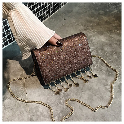 

NovelTeez 2018 new sequin small square bag wild girl small satchel mini chain shoulder bag