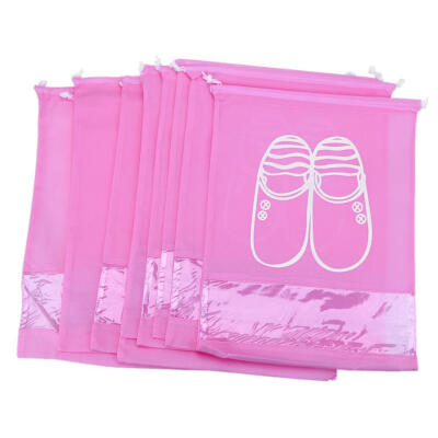 

10pcs Waterproof Cloth Travel Shoes Storage Bag Drawstring OrganizerM