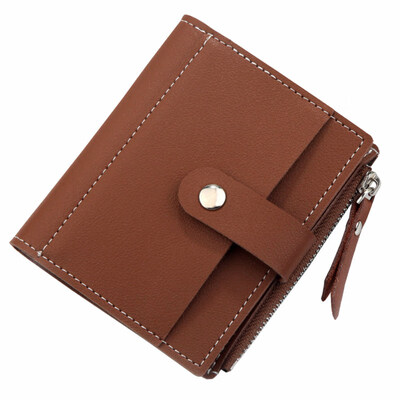 

Solid Color Womens Faux Leather Short Wallet Card Holder Bifold Coin Purse