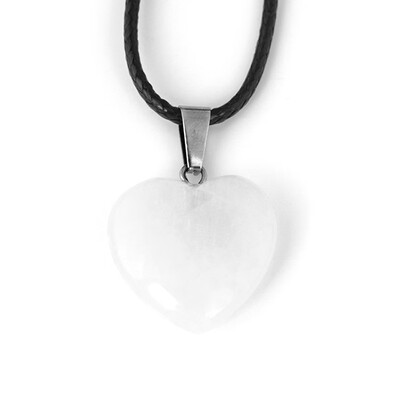 

Natural Crystal Stone Love Heart Necklaces & Pendant For Lover Pink Quartz White Crystal Healing Jewelry