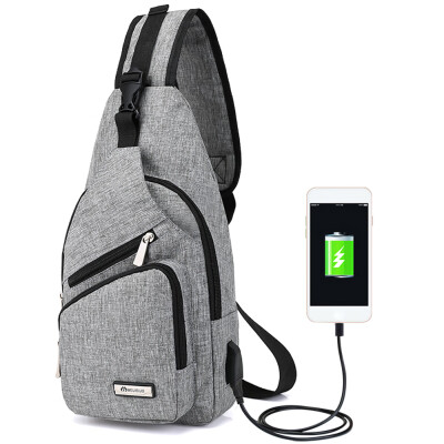 

Portable Mens Chest Bag Outside Leisure Travel Cycling Multi-functional Couples Small Bags with USB Port