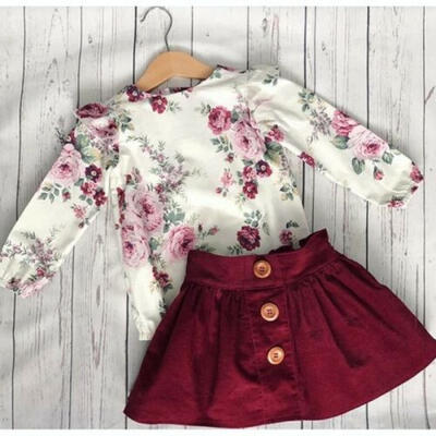

Fashion Baby Girl Toddler Kid Outfit Clothes T-shirtTutu Short Mini Dress Skirt
