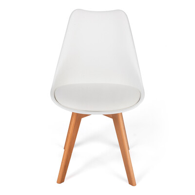 

4x Modern Simple Solid Wood Foot Soft Padded Plastic Chair for Kitchen Dining