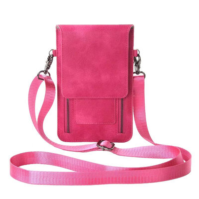 

Solid Color Women Multi Slots Genuine Leather Crossbody Sling Bag Phone Holder