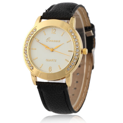 

New ladies Geneva belt watch with diamonds fashion quartz watch candy color strap foreign trade
