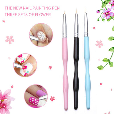 

〖Follure〗3PC Nail Art UV Gel Polish Design Dot Painting Detailing Pen Brushes Tool Set