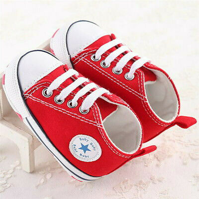 

Newly Toddler Kids Canvas Sneakers Baby Boy Girl Soft Sole Crib Non-slip Shoes