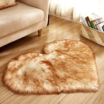 

Gobestart Wool Imitation Sheepskin Rugs Faux Fur Non Slip Bedroom Shaggy Carpet Mats