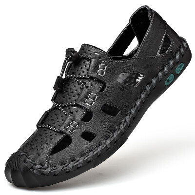 

Mens Sandals Mens 2019 Summer New Leather Baotou Cave Shoes Leather Sandals Mens Sandals 454647 Size