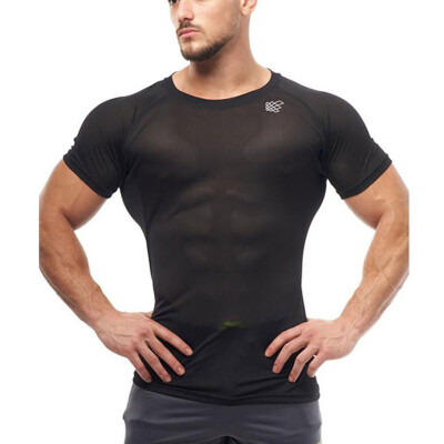 

Toponeto New Mens Smooth Slim Sport T-shirt Fitness Muscle Stretch Soft Tee Tops Clothes