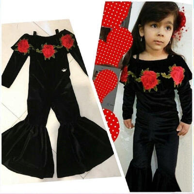 

Details about Toddler Kids Girls Flower Velvet Flared Romper Jumpsuit Playsuit Outfit Clothes