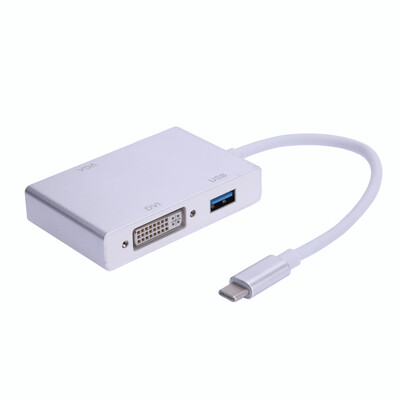 

4 in1 USB 31 Type C to HDMIVGADVIUSB30 Female Adapter for Macbook Lapt