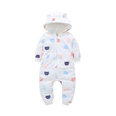 

Autumn Winter Casual Jumpsuit Baby Cartoon Printing Long Sleeve Rompers Kids Toddler Bodysuit