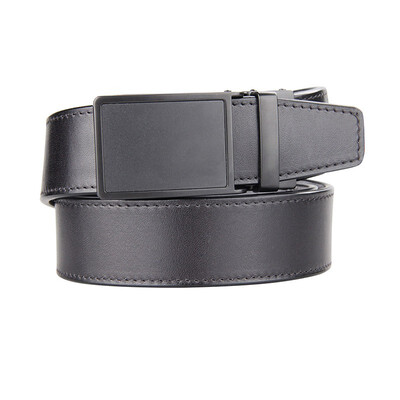 

BPSTAR Mens Automatic Buckle Genuine Leather Mens Ratchet Holeless Belt Business High Quality Mens Real Belt for Pants