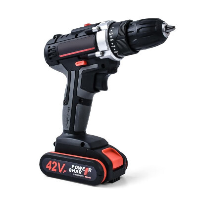 

42VF Double Speed Cordless Rechargeable Electric Drill Lithium Battery Powered Electric Hand Drill with 2pcs Battery