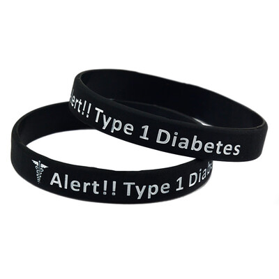 

1Pc Medical Alert Diabetic Bracelet Dependent Silicone Bangle Cuff Wristband