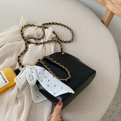 

Summer silk scarf bag female bag 2019 new Korean version of the wild single shoulder slung fashion bow chain shell bag
