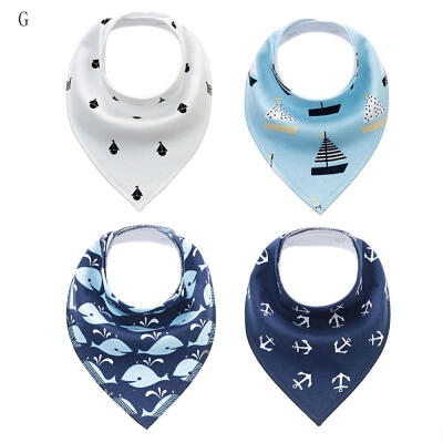 

4pcsset 100 Cotton Drool Bibs 1-4 Years Baby Bibs Triangle Double Layers Cotton Cartoon Character Animal Pattern Bibs Towels