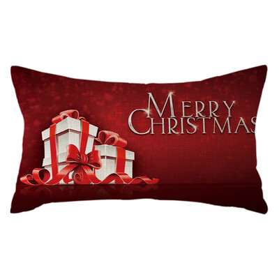 

Tailored Christmas Gifts Tree Pillow Case Linen 30x50cm Throw Cushion Cover Home Decor