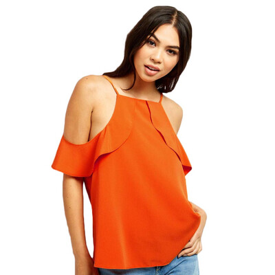 

Starmoon Plus Size Women Sexy Summer Casual Sling Shirt Off Shoulder Blouse Tops T-shirt