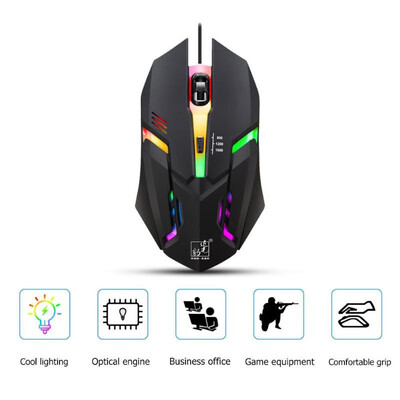 

K2 Optical Mouse USB Wired Colorful Backlight Gaming Mouse for PC Computer