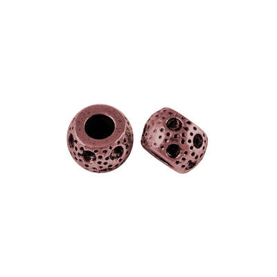 

Alloy European Beads Large Hole Beads Lead Free & Cadmium Free & Nickel Free Drum Red Copper Color 11mm in diameter