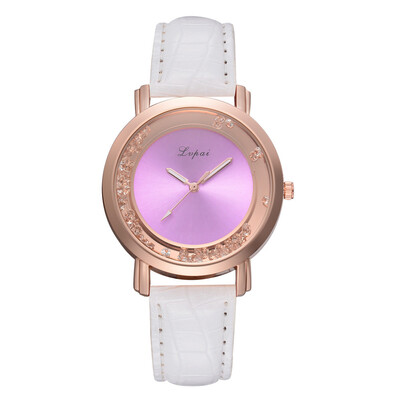 

Luxury Watches Women Fashion Delicate Rose Color Dial Ladies Leather High Quality Quartz Wristwatch Clock Zegarki Damskie