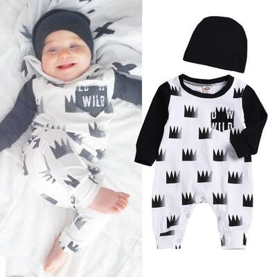 

Newborn Baby Boy Girl Cotton Romper Bodysuit Jumpsuit Hat Outfits Playsuit