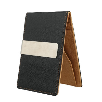 

New Fashion Men Money Clip Faux Leather Slim Wallet ID Credit Card Holder Cash Clip