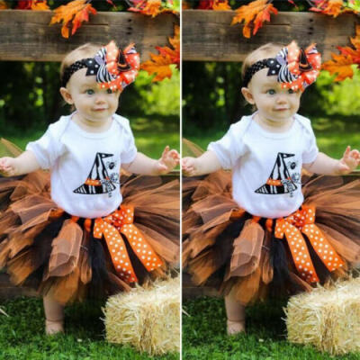 

My 1st Halloween Newborn Baby Girl Outfits Romper JumpsuitTulle Skirt Set 0-18M