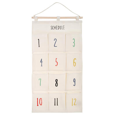 

12 Pocket Cotton Linen Wall Hanging Storage Bag Kitchen Wardrobe Hang Pouch