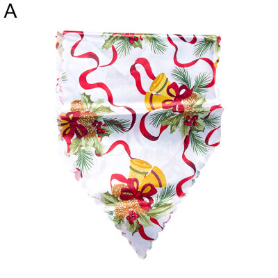 

Christmas Bell Flower Santa Decor Tablecloth Party Dining Table Runner Cover