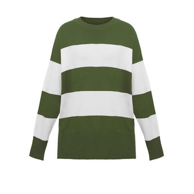 

Pullover Jumper Knitted Sweater Autumn Fashion Women Sweaters Round Neck Long Sleeve Striped pattern Sweater Female Casual Coat
